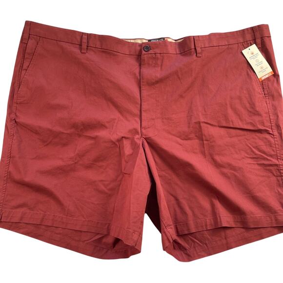 Dockers Shorts Mens 58 Red Ultimate Khaki Flat Front Supreme Flex 9" Inseam - Picture 1 of 16